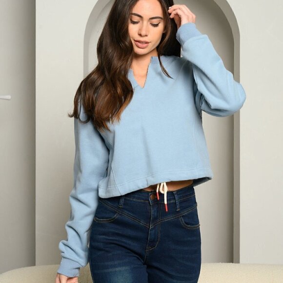 WOMEN'S LONG SLEEVE V-NECK PULLOVER SWEATER - Picture 3 of 4